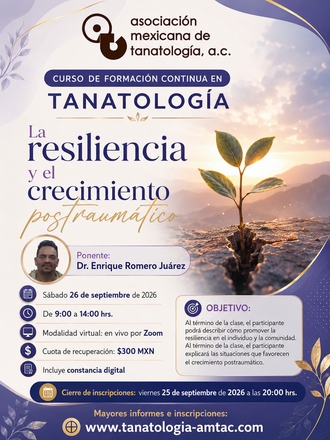 Poster del curso: Muerte y sentido: una lectura clínico-cultural de la Santa Muerte